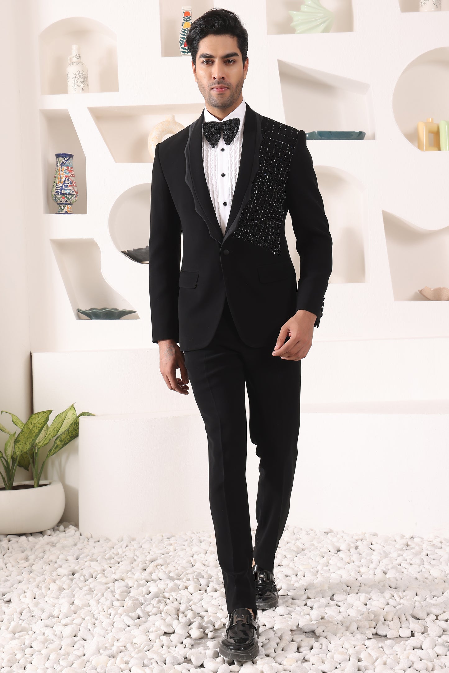 Black Tuxedo with Cutdaana Details