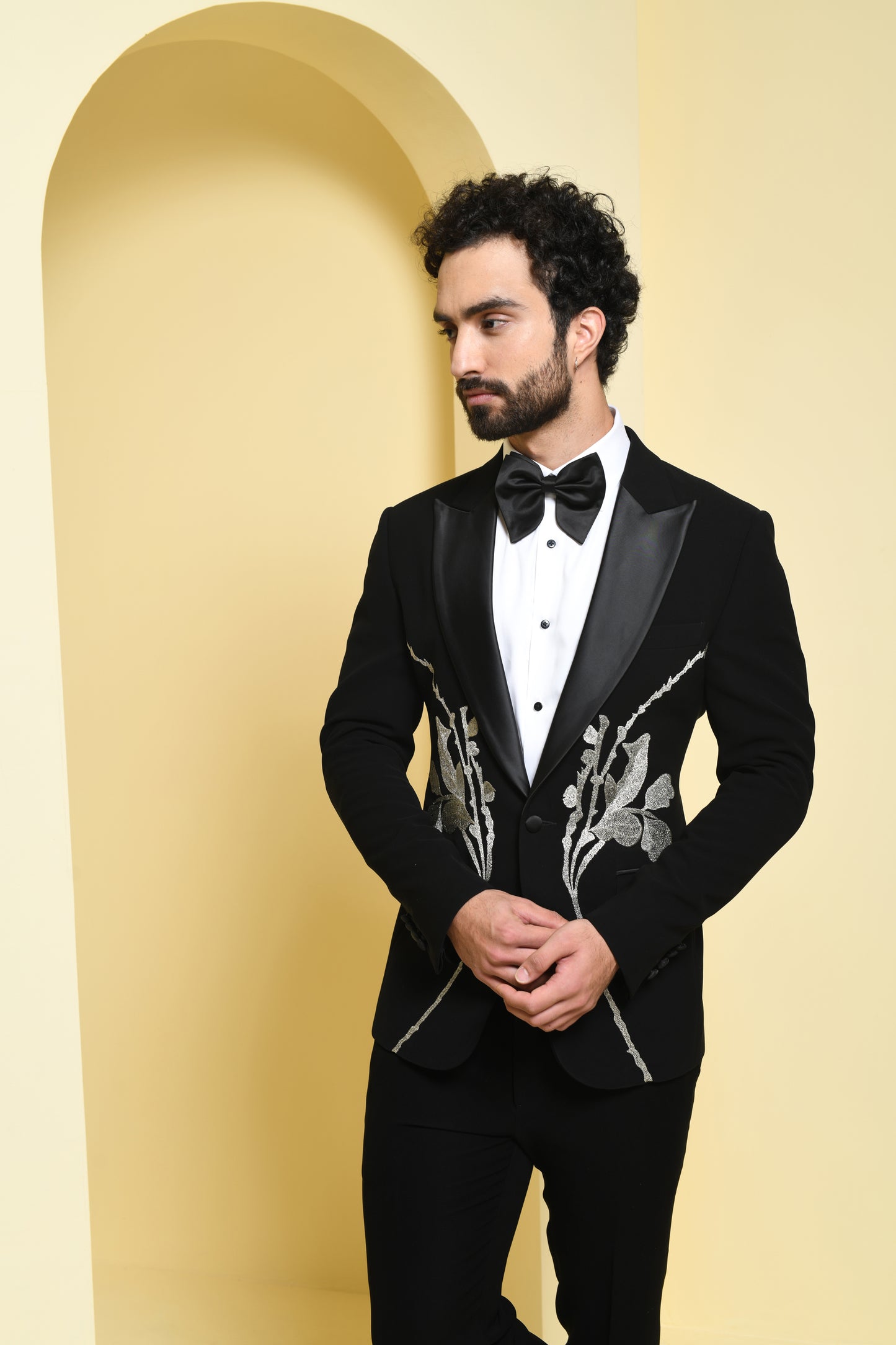 Black Embroidered Tuxedo