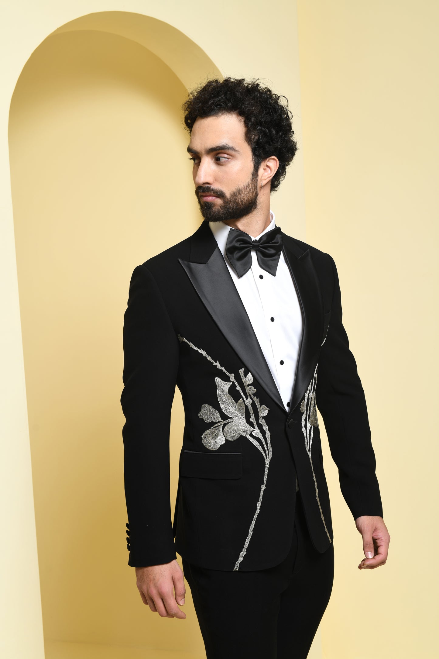 Black Embroidered Tuxedo