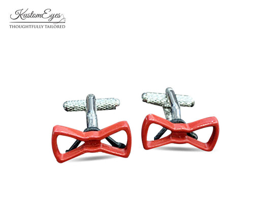 Red Bow Shaped Cufflinks
