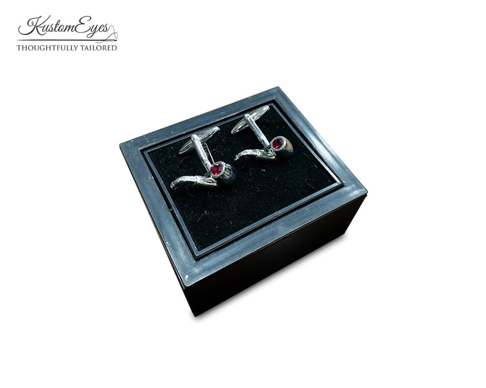 Red Stone Tobacco Pipe Cufflinks